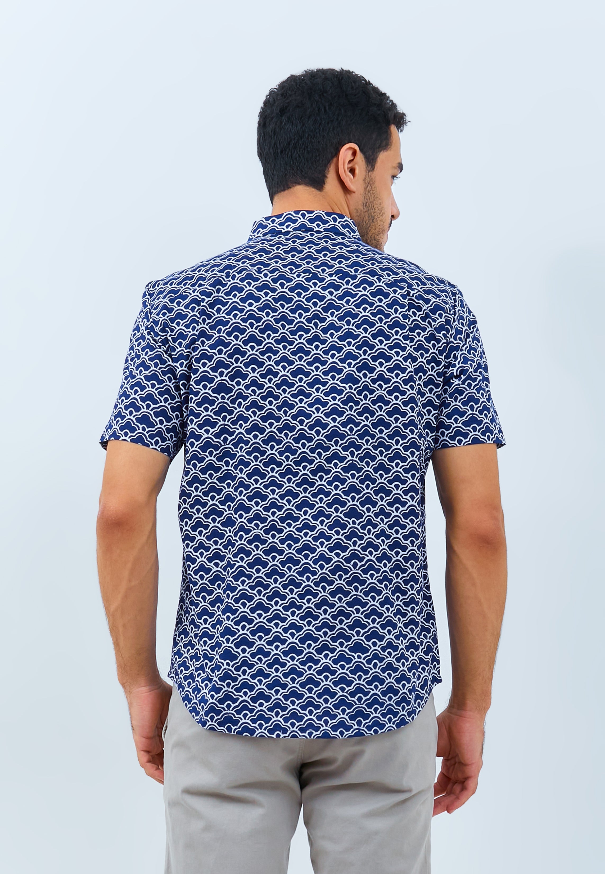 CLOUD Navy Man Batik Shirt