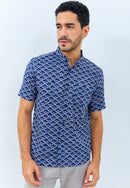CLOUD Navy Man Batik Shirt