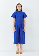 Linen Sleeve Crop Top