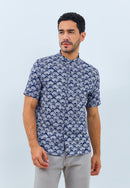 PEACOCK Navy Man Batik Shirt