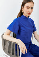 Linen Sleeve Crop Top