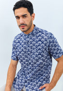 PEACOCK Navy Man Batik Shirt