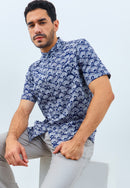 PEACOCK Navy Man Batik Shirt