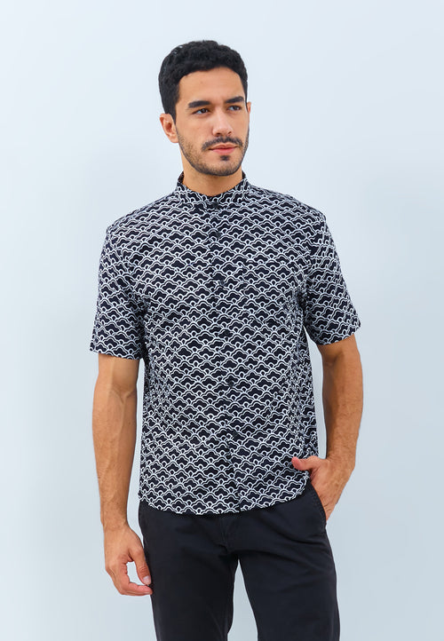 CLOUD Black Man Batik Shirt