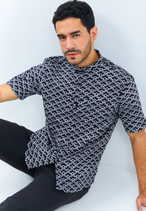 CLOUD Black Man Batik Shirt