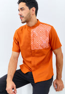 3D Tenun Orange Man Shirt