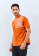 3D Tenun Orange Man Shirt