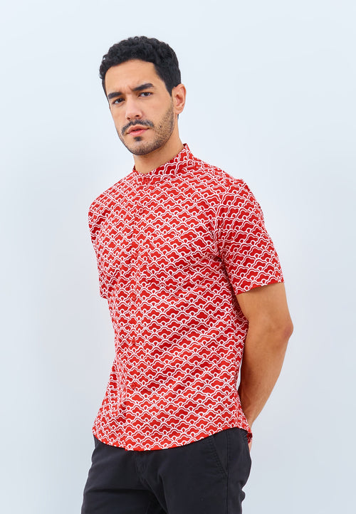 CLOUD Red Man Batik Shirt