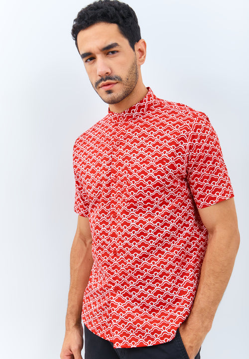 CLOUD Red Man Batik Shirt