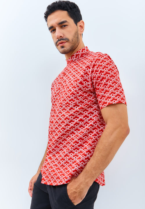 CLOUD Red Man Batik Shirt