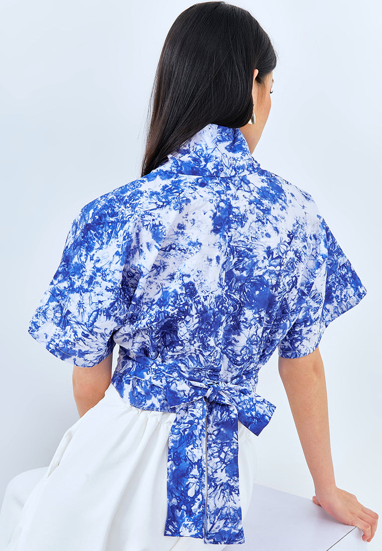 BLUE GALAXY Wrap Top