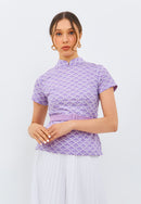 CLOUD Lilac Batik Sleeve Cheongsam Top