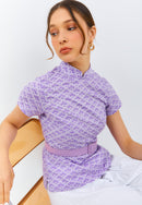 CLOUD Lilac Batik Sleeve Cheongsam Top