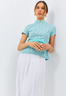 STARS Mint Batik Sleeve Cheongsam Top