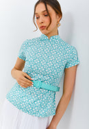 STARS Mint Batik Sleeve Cheongsam Top