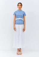 FLOWER Light Blue Batik Sleeve Cheongsam Top
