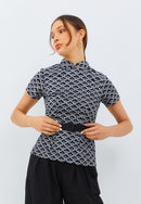 CLOUD Black Batik Sleeve Cheongsam Top