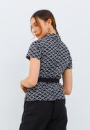 CLOUD Black Batik Sleeve Cheongsam Top