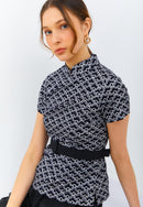 CLOUD Black Batik Sleeve Cheongsam Top