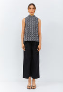 STARS Black Batik Cheongsam Top