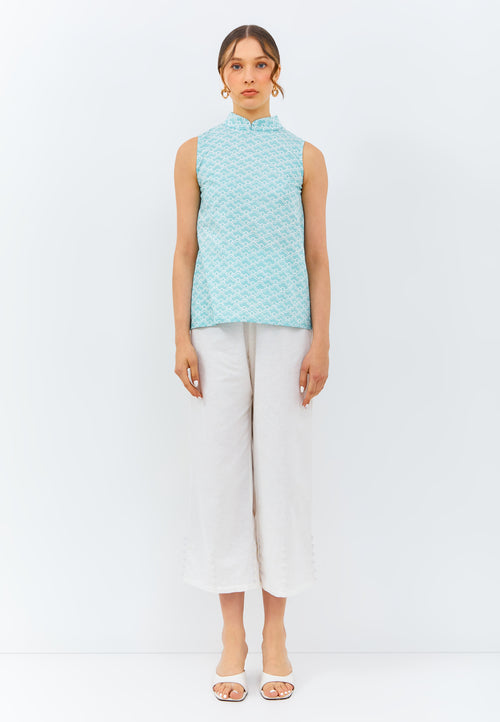 CLOUD Mint Batik Cheongsam Top