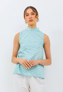 CLOUD Mint Batik Cheongsam Top