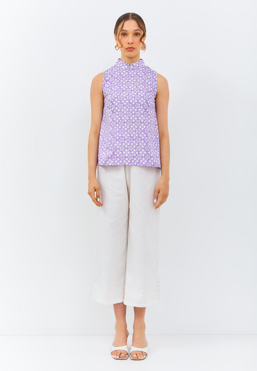 STARS Lilac Batik Cheongsam Top