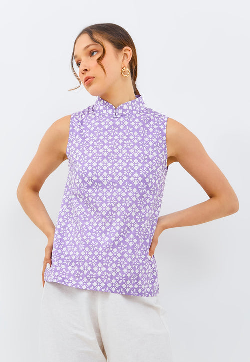 STARS Lilac Batik Cheongsam Top