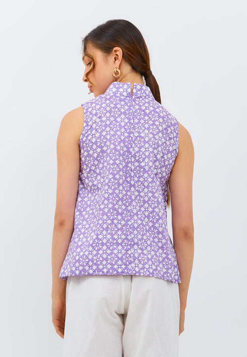 STARS Lilac Batik Cheongsam Top