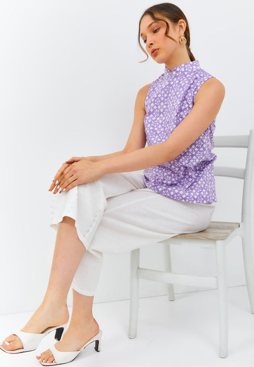 STARS Lilac Batik Cheongsam Top