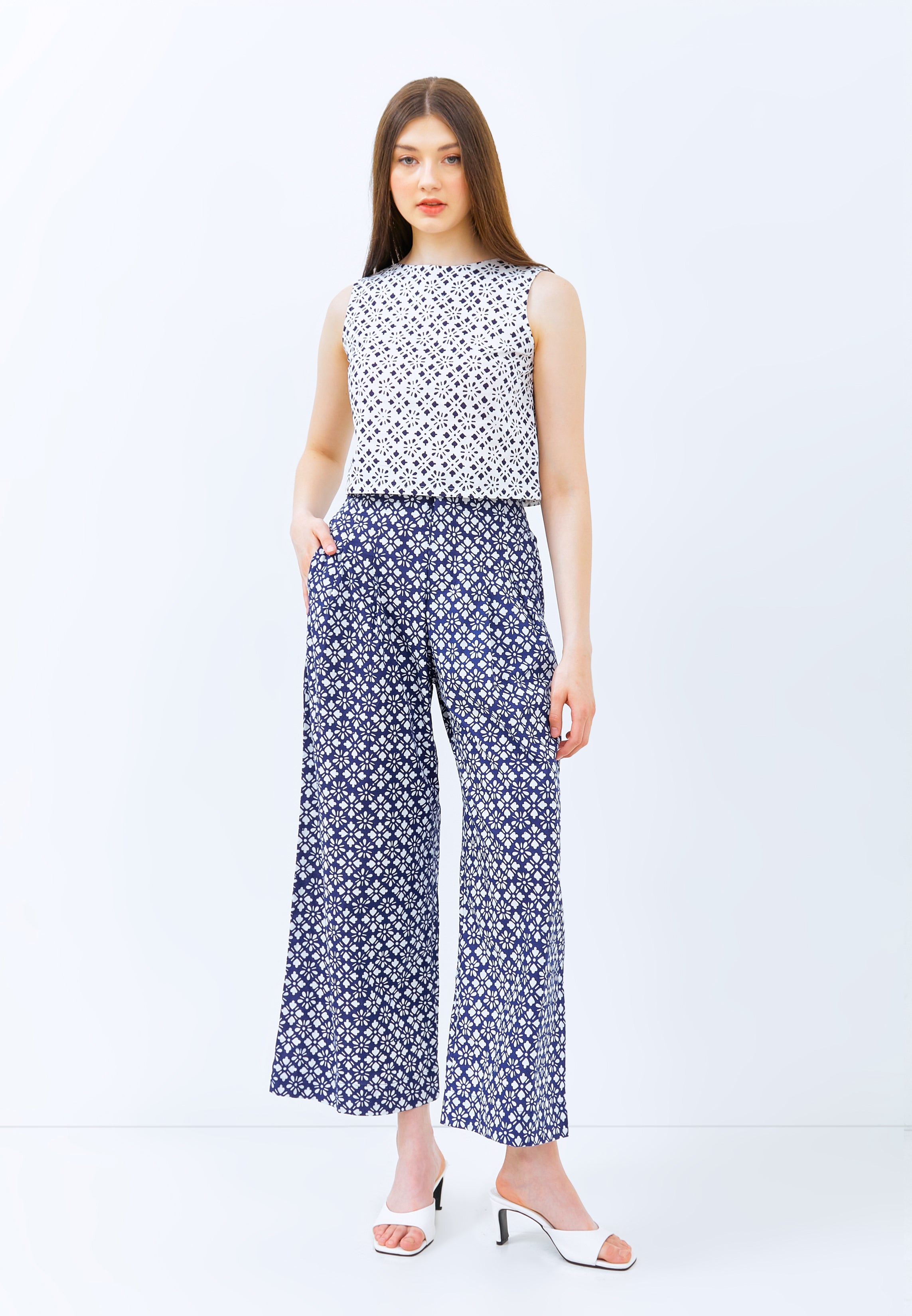 HISHI NAVY High Waist Pants Maxi