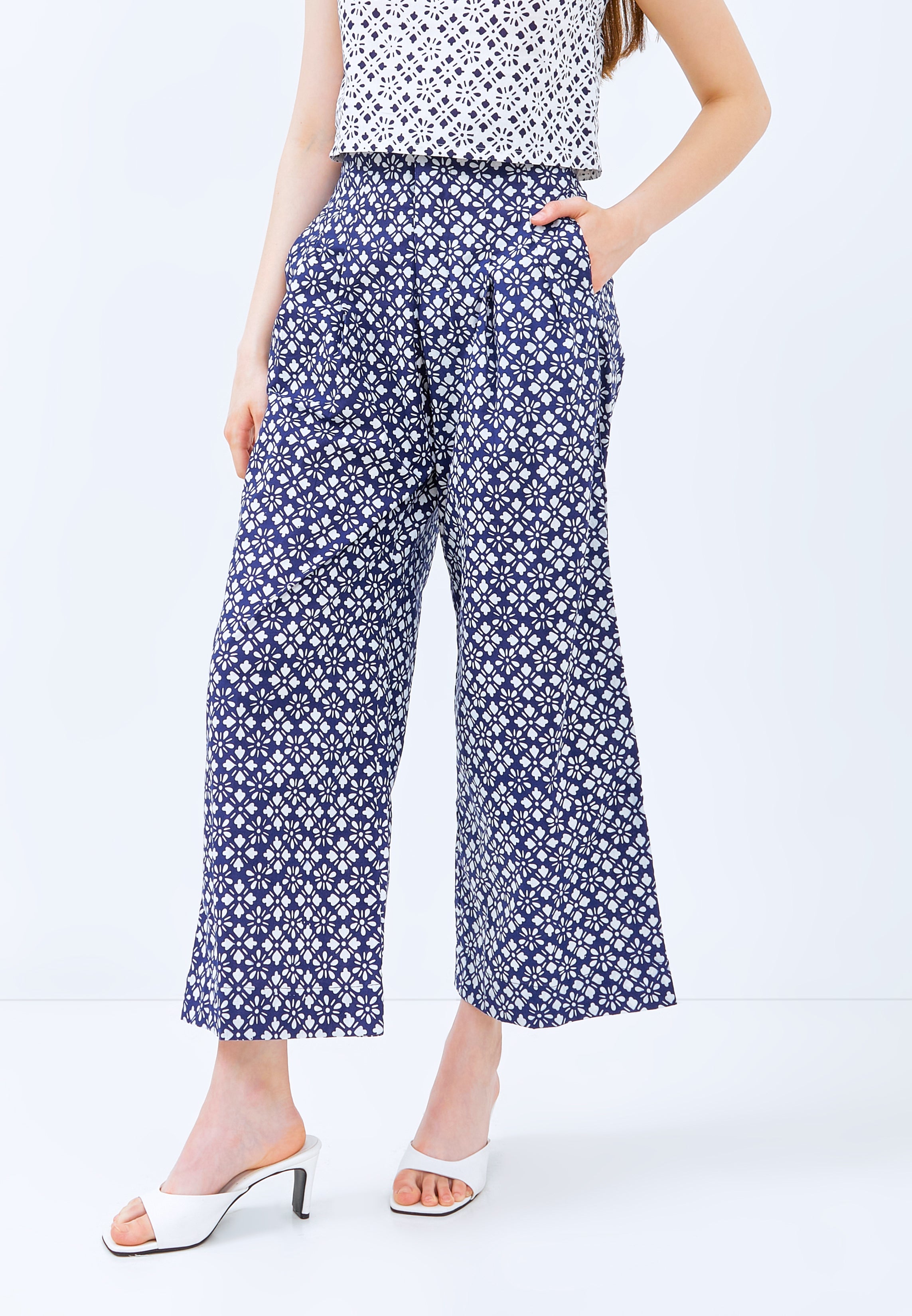 HISHI NAVY High Waist Pants Maxi