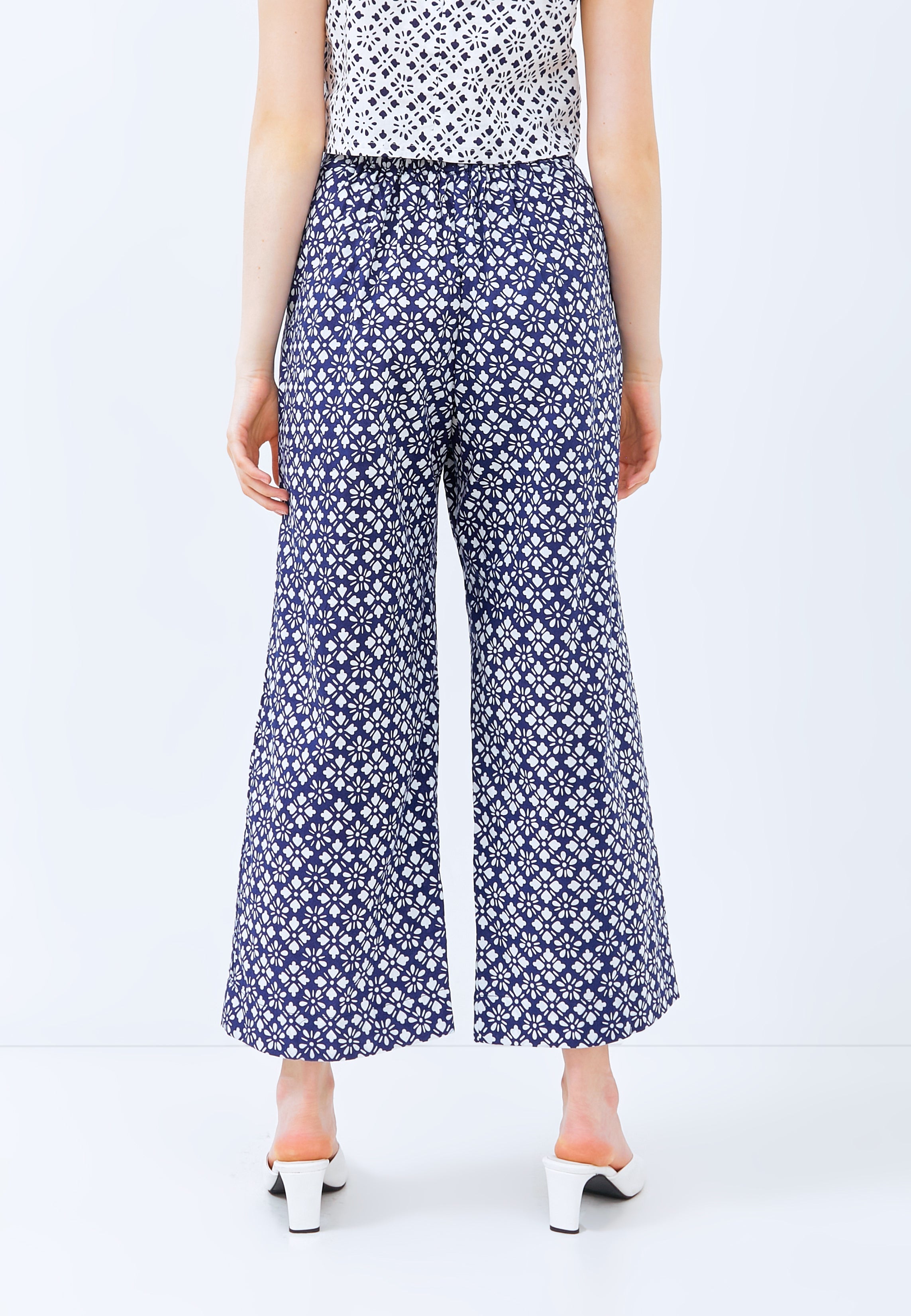 HISHI NAVY High Waist Pants Maxi