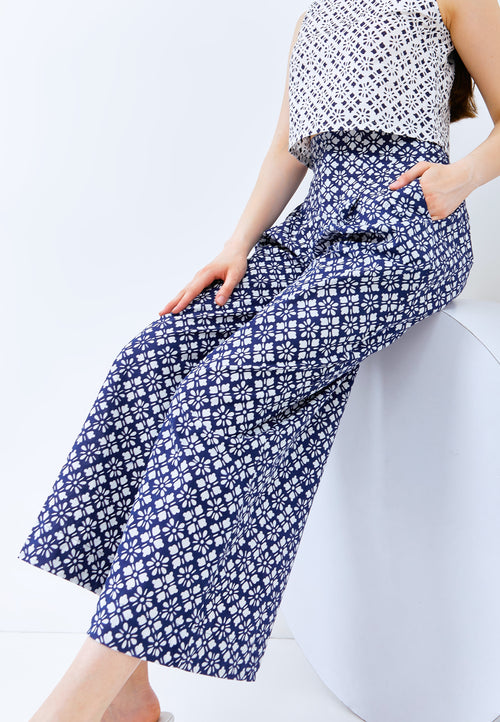 HISHI NAVY High Waist Pants Maxi