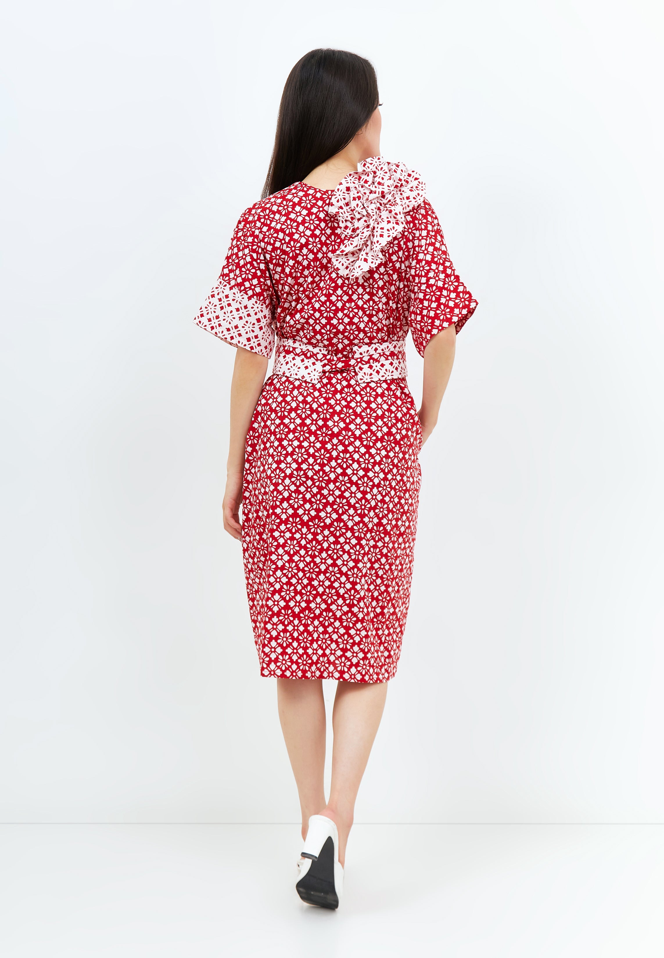 TWINKLING STARS Ruffles Kimono Button Dress