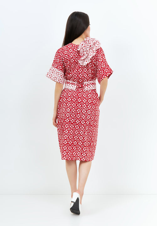 TWINKLING STARS Ruffles Kimono Button Dress