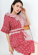 TWINKLING STARS Ruffles Kimono Button Dress