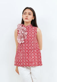 TWINKLING STARS Ruffles Batik Cheongsam Top