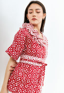 TWINKLING STARS Ruffles Kimono Button Top