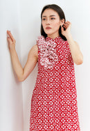 TWINKLING STARS Ruffles Batik A-Line Cheongsam Dress