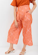 3D Tenun Orange High Waist Pants