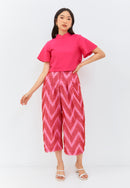 Fuchsia Sleeve Crop Top