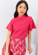 Fuchsia Sleeve Crop Top