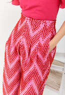 3D Tenun Fuchsia High Waist Pants