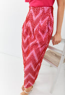3D Tenun Fuchsia High Waist Pants