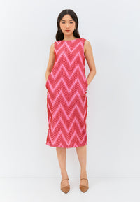 3D Tenun Fuchsia Shift Dress