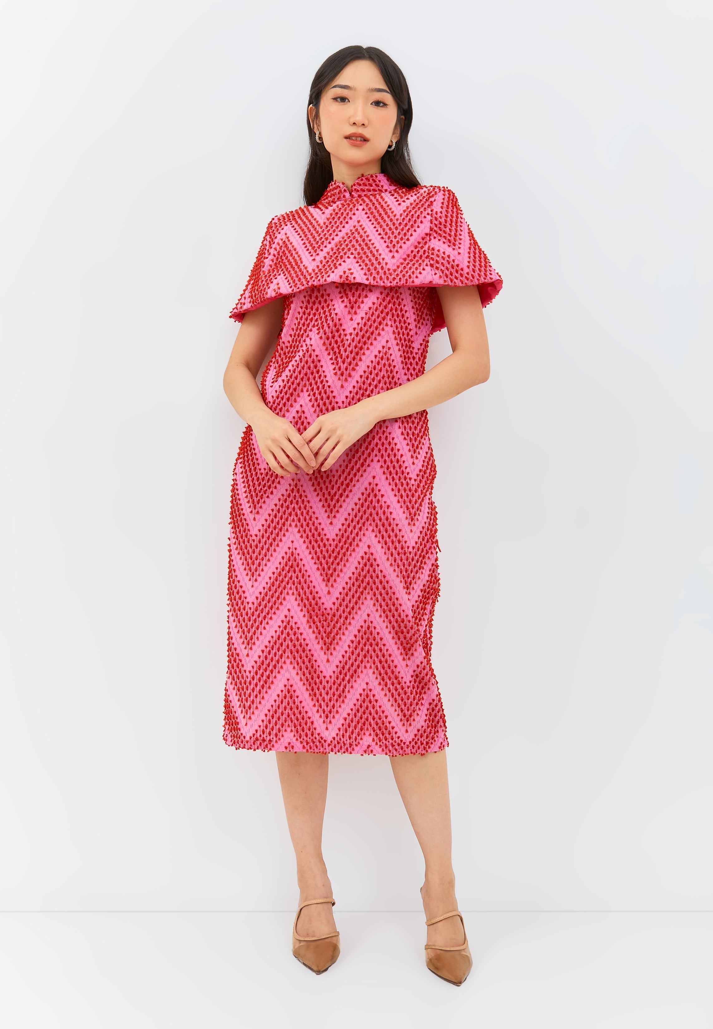 3D Tenun Fuchsia Cape (dress not included)