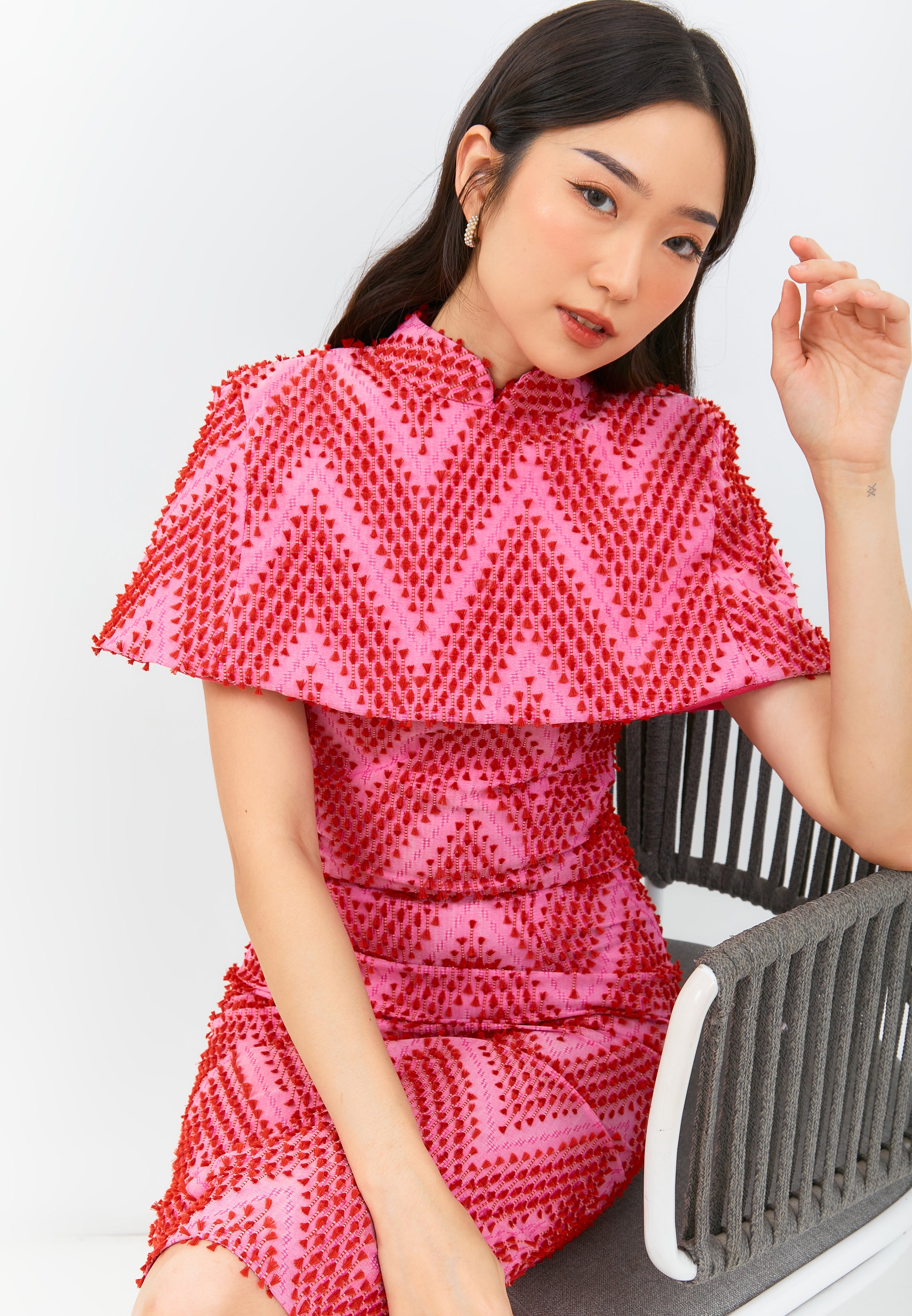 3D Tenun Fuchsia Cape (dress not included)