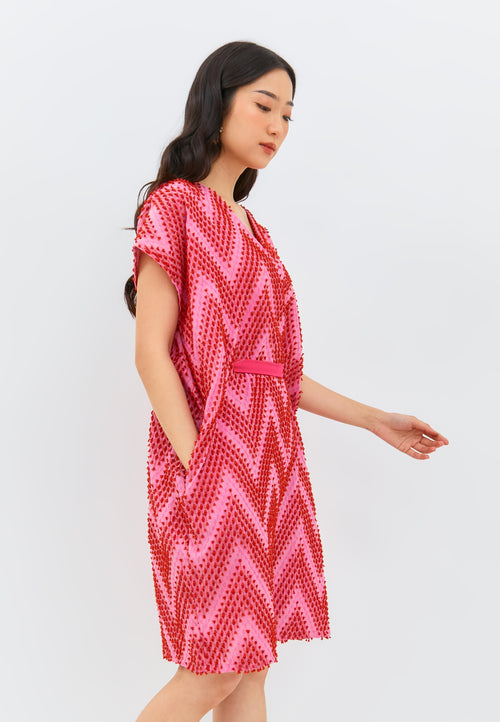 3D Tenun Fuchsia Kimono Dress