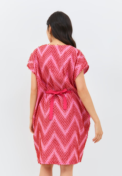3D Tenun Fuchsia Kimono Dress